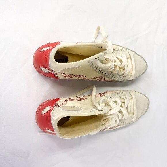 WESTERN STYLE CONVERSE SHOE WHITE AND RED COMBO SIZE 7 WOMENS - Picture 2 of 8